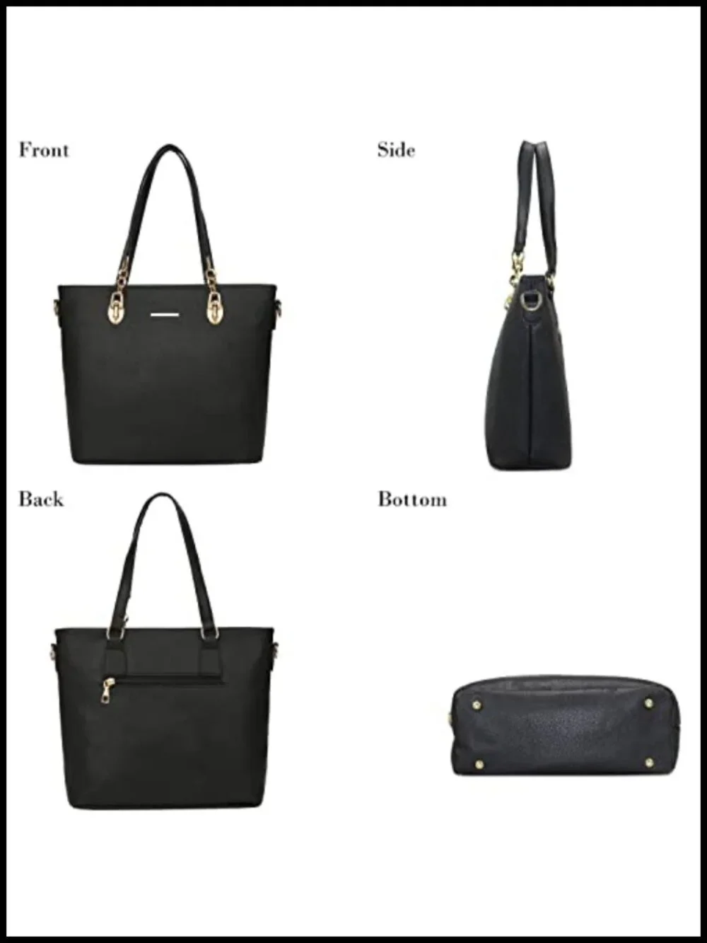 6-Piece Synthetic Leather Tote Crossbody Bag Set with Satchel Clutch
